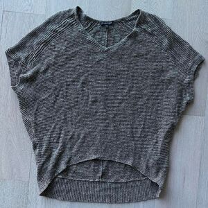 Eileen Fisher Linen Knit V Neck Short Sleeve Top Medium